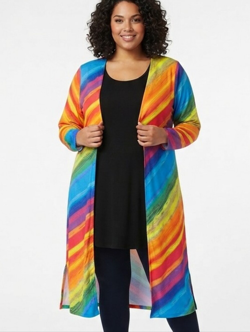 NWT Rouge Multi-Colored Rainbow Duster Cardigan (Runs Small)